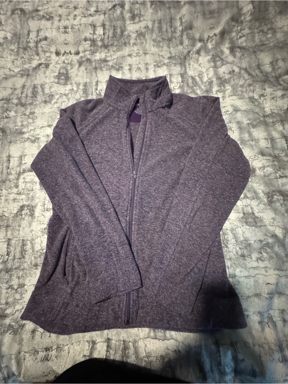 Duluth Trading Co Heathered Purple Full-Zip Cardigan